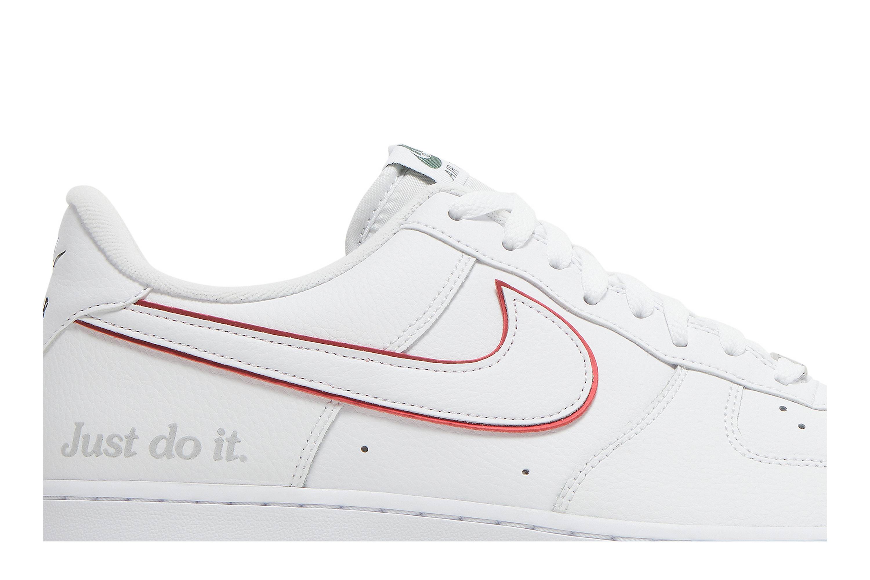 Nike Air Force 1 Low ‚Just Do It White Noble Green Metallic Silver University Red‘ DQ0791-100